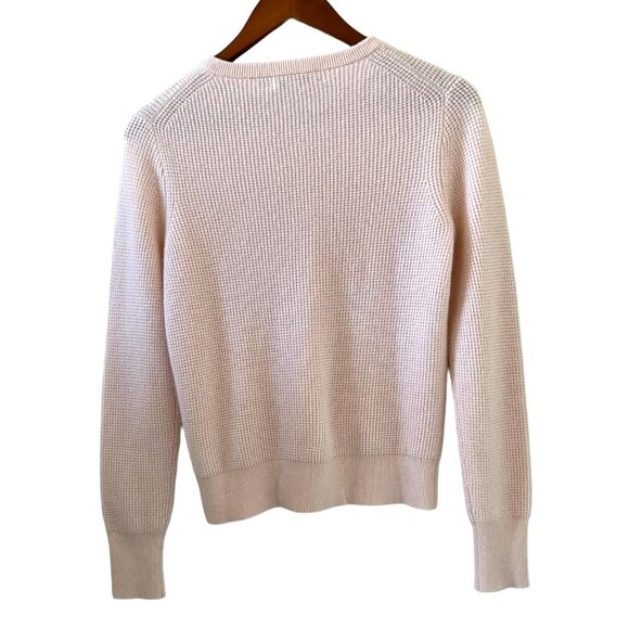 White + Warren Cashmere Waffle Henley Sweater In Pink Sand Size S - Picture 9 of 15